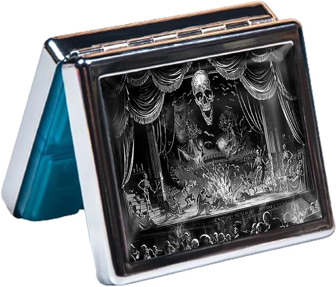 7 Days Chromed Shiny Silver Pill Organizer with Mirror Inside Has 8 Separate Compartments Rectangle,Versatile Storage for Medication - Ideal Travel Accessory (Dark Stage)