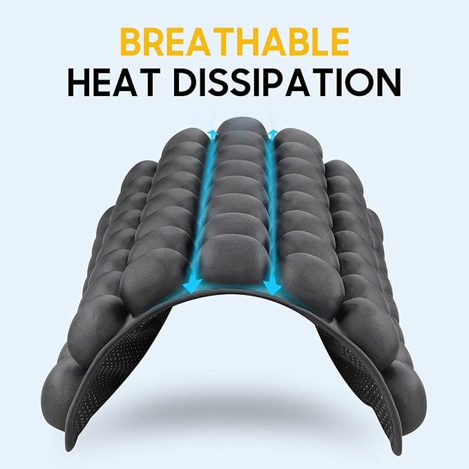 Inflatable Seat Cushion - Portable Travel Cushion for Airplane, Office & Camping - Adjustable Support with Pressure Dispersion to Prevent Discomfort & Bedsore-Blue