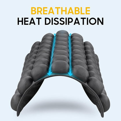 Inflatable Seat Cushion - Portable Travel Cushion for Airplane, Office & Camping - Adjustable Support with Pressure Dispersion to Prevent Discomfort & Bedsore-Blue