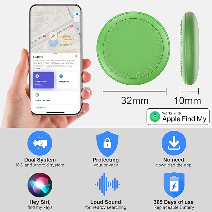 Air Tracker Tags-4 Pack Android or iOS, Apple & Android Tracker Tags, Bluetooth Tracker Smart Tag Works with Apple Find My and Google'S Find Hub App, Key Locator Wallet Finder with Sound