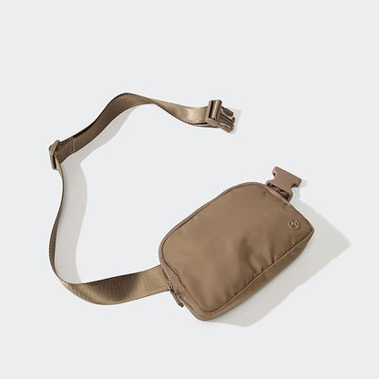 Pander Two Way Zipper Fanny Pack Nylon Everywhere Belt Bag for Women, Water Repellent Waist Packs, Crossbody Bags with Adjustable Strap (Gray Brown)