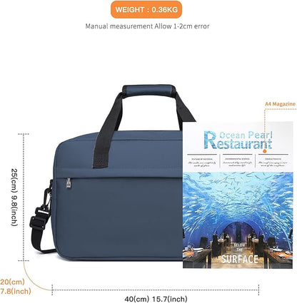 Kono Travel Duffel 20L Under Seat Carry-On Sports Tote Gym Weekender Overnight Bag - 15.75"x9.84"x7.87" Navy