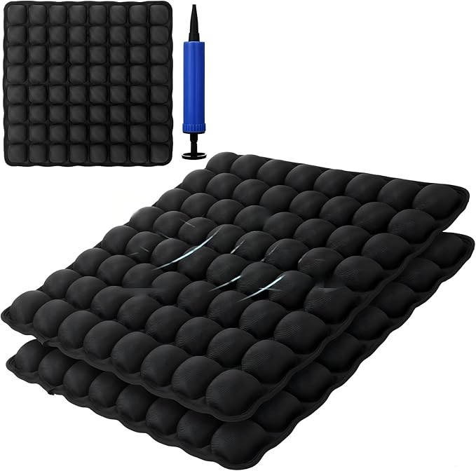 2 Packs Air Seat Cushion Inflatable Seat Cushion for Car Office Chair Wheelchair Pad Camping Mat for Pain Pressure Relief, 18"×18''