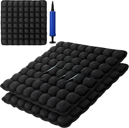 2 Packs Air Seat Cushion Inflatable Seat Cushion for Car Office Chair Wheelchair Pad Camping Mat for Pain Pressure Relief, 18"×18''