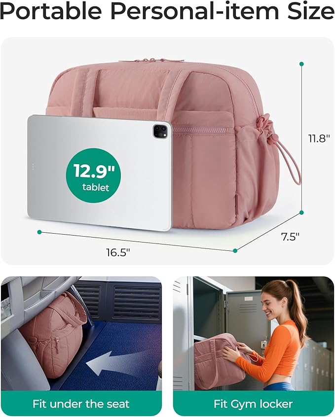 BAGSMART Gym Bag for Women, Duffle Bag for Travel with Wet Pocket, Lightweight Carry on Weekender Duffel, Water Resistant