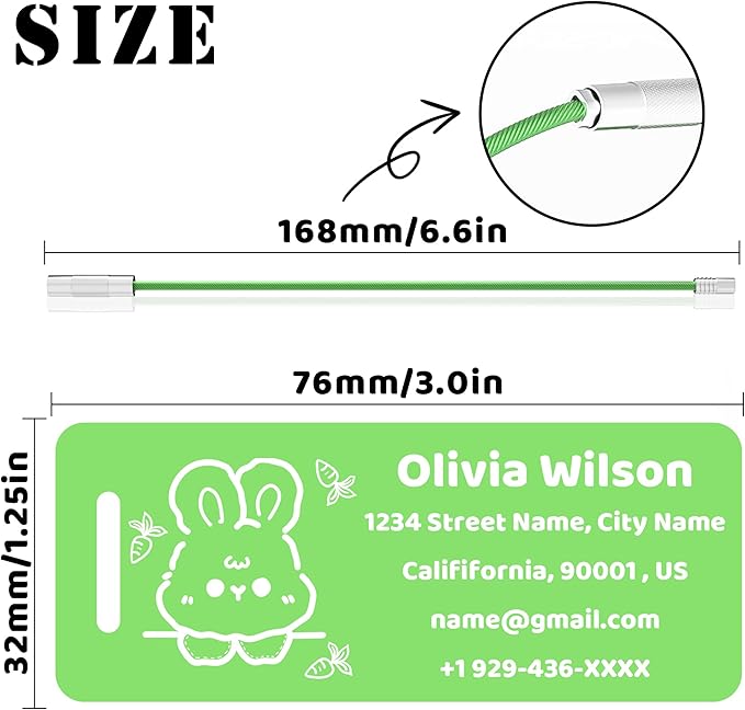 4 PCS Personalized Luggage Tags for Suitcases, Custom Aluminum Luggage Tags for Bags and Backpacks, Waterproof & Heavy Duty Personalized Metal Name Tags for Travel (Green)