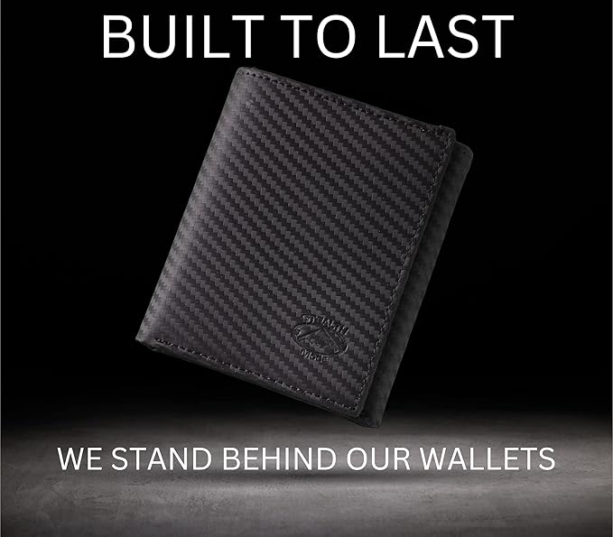 Stealth Mode Carbon Fiber Trifold RFID Wallet For Men With Flip Out ID Holder (Carbon Fiber)