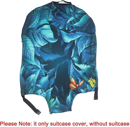 MosaiRudo Thicker Luggage Cover Elastic Suitcase Cover Protector Fits 18-32 Inch Suitcase Travel Accessories (Rainforest, M)