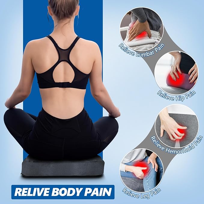 Seat Cushion for Office Chair, Tailbone & Sciatica Pain Relive, Butt Donut Pillow for Long Sitting Hours with Washable Cover, Soft Foam Cushion for Car, Wheelchair, Airplane, Truck (Dark Grey)