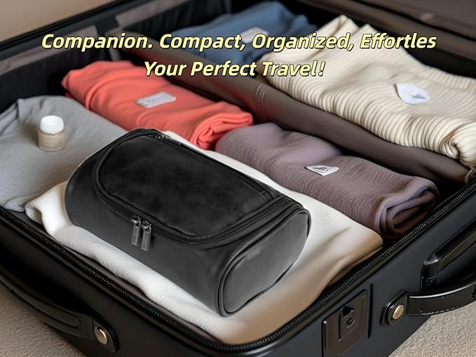 Personalized Small Toiletry Bag for Men, Minimalist Travel Toiletry Organizer Dopp Kit Water-resistant Shaving Bag for Toiletries Accessories, Door Room Essentials, Ideal Chrismas Gifts For Men