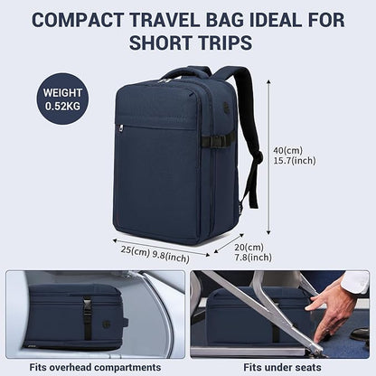 Kono Backpack Carry-on Bag 40x20x25 Carry-on Bag Airplane Travel 20L, 15.6-inch Laptop Backpack, for Men Women, Navy