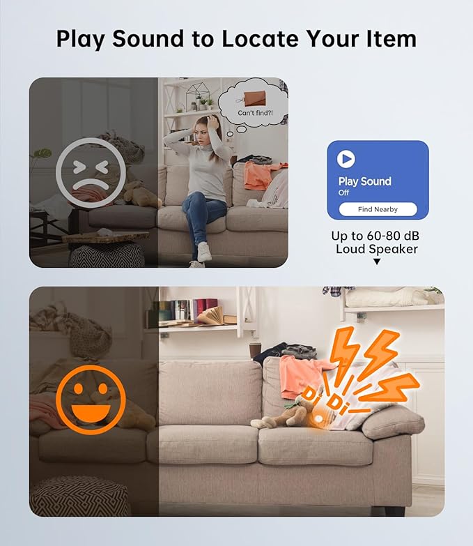 NOVOO Air Tracker Tags-4 Pack, Smart Bluetooth Tracker, Item Finder Works with iOS & Android, Trakcer Tag Locator for Keys, Wallet, Luggage and Bags, Replaceable Battery