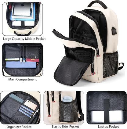 Della Gao Laptop Backpack for Men, Large Anti-Theft Business Travel Backpack with USB Charging Port, Water Resistant College School Computer Bag for Men/Women for 17 Inch Laptop and Notebook