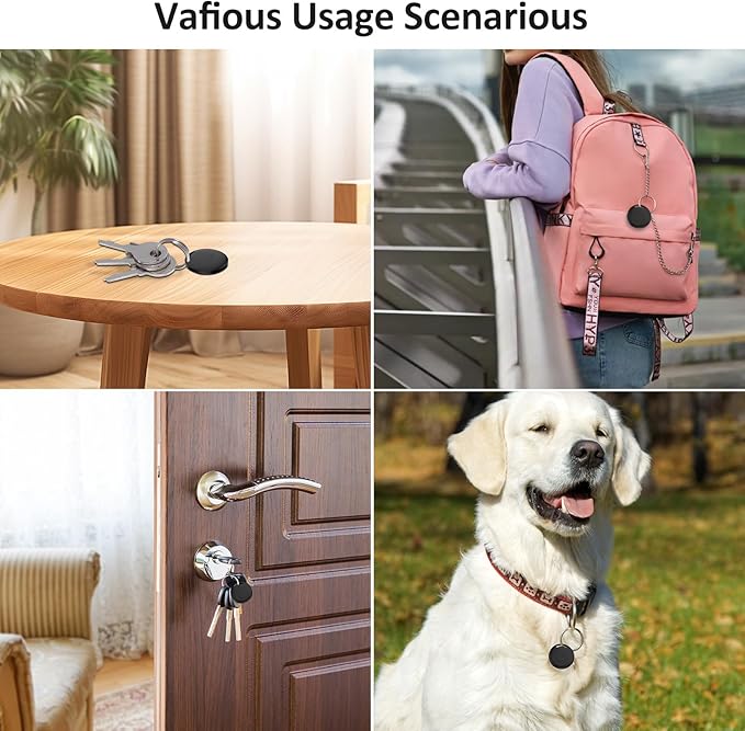 Tracker Tags - 2 Pack Black，Bluetooth Tracker Work with Apple Find My (iOS Only), Smart Tracker with Protective Case, Item Finders Locator Air Smart Tag for Luggage，Key，Wallet，Suitcase