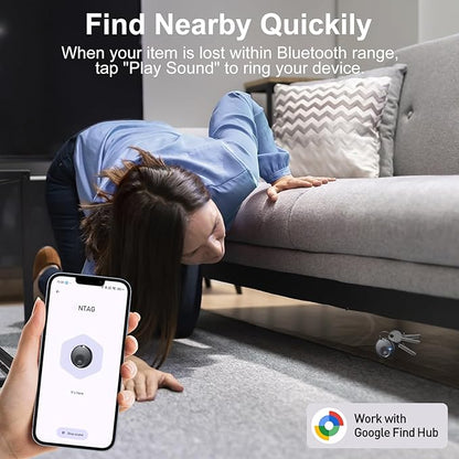 Air Tags-4 Pack Android Smart Luggage Tracker Tag Work with Google Find Hub Ap (Android Only), Loud Sound, Replaceable Battery, for Keys/Backpack/Suitcase/Wallet, Black