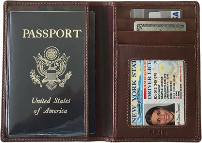 Personalized Monogrammed Toffee Leather RFID Passport Wallet