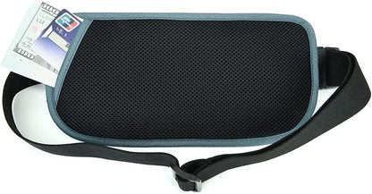 RFID Blocking Money Belt for Men Women, Slim Fanny Pack for Travel，Running,Conceal Waist Wallet for Passport Holder,Phone,Cash(Black Turquoise)