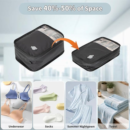 Compression Packing Cubes for Travel, Small Vacuum Bags for Business Trip, 12 Inch Professional IP67 Reusable Packing Cubes, Organizer Bags for Luggage for Women & Men(2 PACK, No Pump)