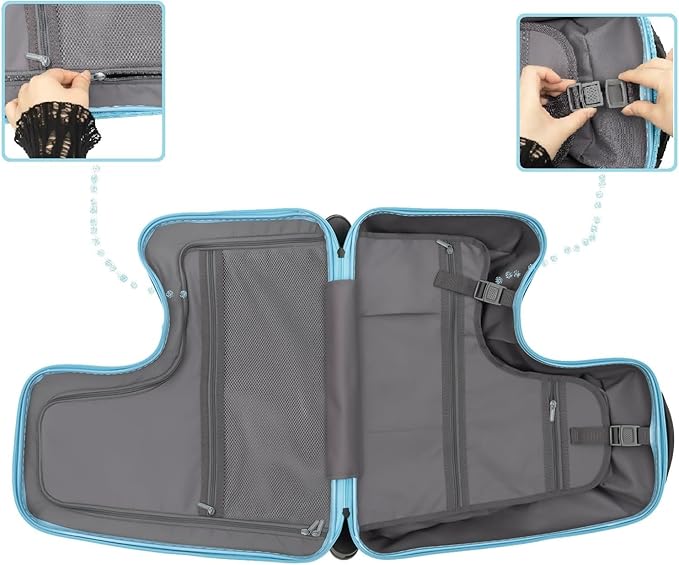 CNCEST 20" Kid's Ride-On Travel Suitcase with Wheels, Carry Trolley Luggage with Password Lock, Children's Ride-On Trolley for Children's Day Gift, Festival Gift