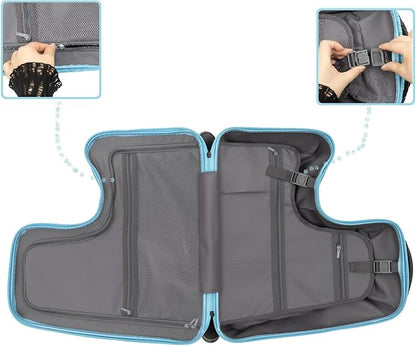 CNCEST 20" Kid's Ride-On Travel Suitcase with Wheels, Carry Trolley Luggage with Password Lock, Children's Ride-On Trolley for Children's Day Gift, Festival Gift