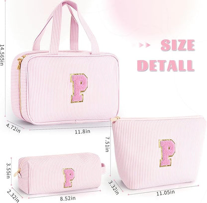 Personalized Gifts for Women,Cute Travel Toiletry Makeup Bag Cosmetic Bag Skin Care Bag Daughter Niece Sister Wife Friend Teacher Engagement Wedding Gifts Thank You Gift - Pink P