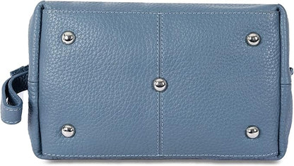 KomalC Premium Buffalo Leather Toiletry Bag for Men & Women – Leather Dopp Kit With Water resistant Lining, Premium Toiletry Travel Pouch, Unisex Wash Bag for Toiletries, Gifts for Men and Women