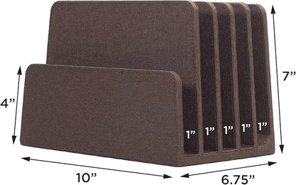 MobileVision Multi Device Stand & Organizer for Smartphones, Tablets and Laptops, Executive Dark Brown, 5 Slots
