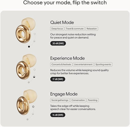 Loop Switch 2 Adjustable Ear Plugs – 3 Noise Relief Modes for Ultimate Control | Flexible Noise Reduction Earplugs for Focus, Travel, Socializing, Festivals & More | 20-26 dB (SNR) Noise Reduction