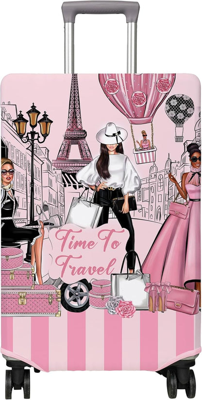 Travel Luggage Cover Suitcase Protector Fits 18-32 Inch Wheel Covers PatternedTravel Related Items Flower Luggage Protector Elastic M