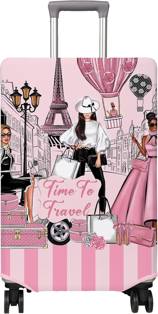 Travel Luggage Cover Suitcase Protector Fits 18-32 Inch Wheel Covers PatternedTravel Related Items Flower Luggage Protector Elastic M