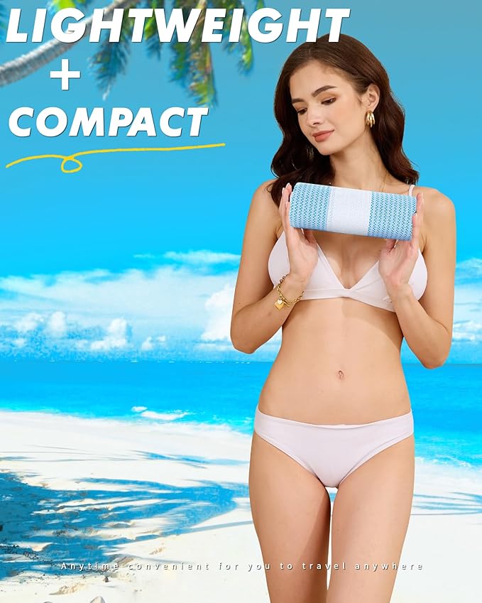 2 PacksOversized Cotton Turkish Beach Towels 74"x38" Thin Quick Dry Sand Free Pool Swim Bathing Towel Extra Large Blanket Adult Travel Essentials Accessories Summer Vacation Purple Yellow Stripe