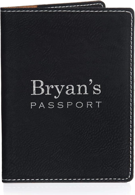 Personalized Passport Cover with Name - Black, Personalized Passport Case, Custom Passport Holder