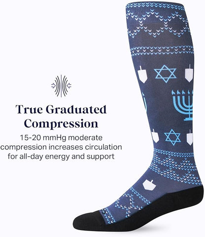 Comrad Nylon Knee High Socks - 15-20mmHg Graduated Compression Socks - Soft & Breathable Support Unisex Socks