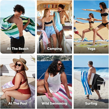 Dock & Bay Quick Drying Towel - for Sports & Gym - Compact, Lightweight - 100% Recycled - Includes Bag - Summer - Cool Lagoon, Extra Large (200x90cm, 78x35)