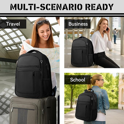 Travel Backpack, Extra Large 45L Travel Backpack for Men & Women, Expandable Laptop Bag, Water Resistant Computer Backpack Fits 18.4 Inch Laptop, Lightweight Daypack for Flight, Black