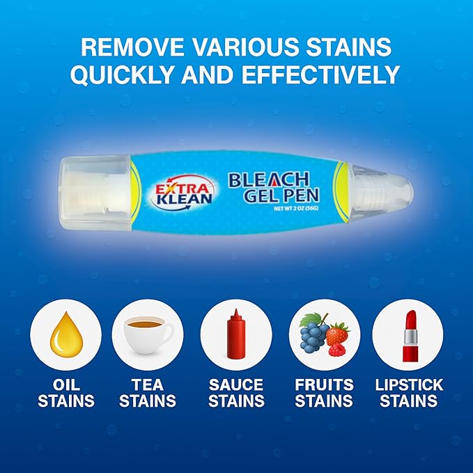 Bleach Gel Stain Remover Pen – Travel Size Toiletry for Clothing, Instant Spot Cleaner, Travel Essentials & Accessories