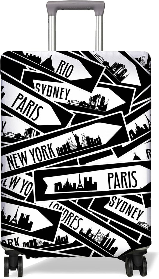 Travel Luggage Cover Suitcase Protector Fits 18-32 Inch Wheel Covers PatternedTravel Related Items Flower Luggage Protector Elastic XL