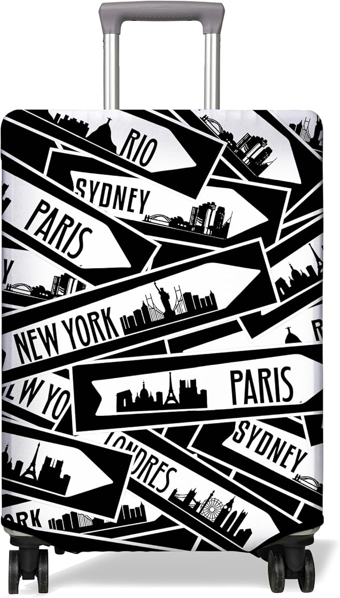 Travel Luggage Cover Suitcase Protector Fits 18-32 Inch Wheel Covers PatternedTravel Related Items Flower Luggage Protector Elastic L