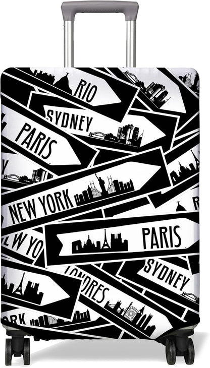 Travel Luggage Cover Suitcase Protector Fits 18-32 Inch Wheel Covers PatternedTravel Related Items Flower Luggage Protector Elastic M