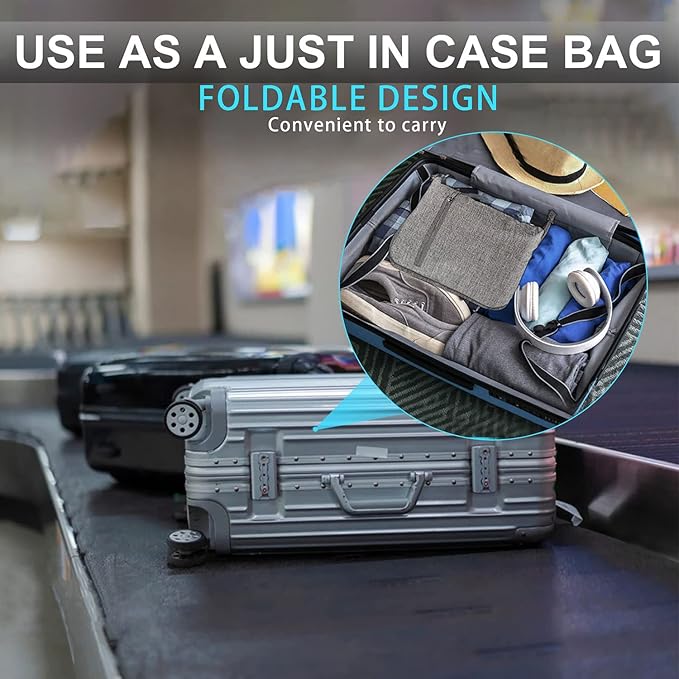 Vomgomfom 65L/85L/115L Foldable Travel Duffle Bag, Lightweight Checked Luggage with Shoe Compartment, Water-Resistant Weekender Overnight Bag for Men & Women