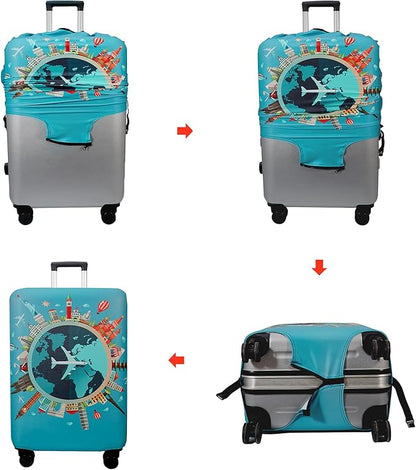 WUJIAONIAO Travel Luggage Cover Baggage Suitcase Cover Protector Skins 18-32 Inch (A15 Go Travel, M (for 22-24 inch luggage))