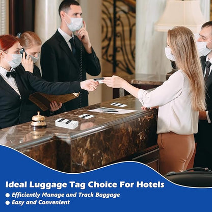 200 Pcs Baggage Claim Tag Hotel Luggage Tag Bulk with White String Paper Baggage Claim Check Tags Perforated Claim Ticket Black Luggage Id Tickets Serial Numbering for Hotel Motel Bag Storage