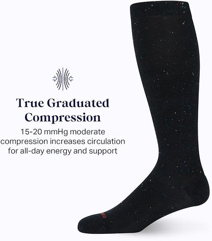 Comrad Recycled Cotton Knee High Socks - 15-20mmHg Graduated Compression Socks - Soft & Breathable Support Socks, Unisex