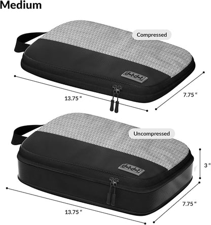 4pc Medium Compression Packing Cubes for Travel - Luggage Packing Organizers - Travel Packing Cubes for Suitcases