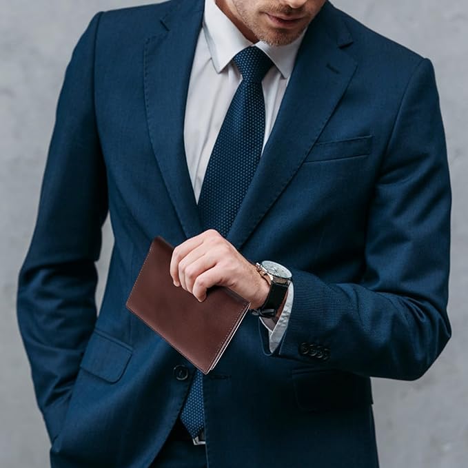 Polare Functional RFID Blocking Leather Passport Holder Travel Bifold Wallet For Men (Coffee)