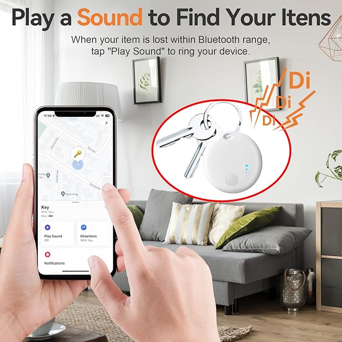 Air Tracker for Android or iOS, Dual System Both iOS and Android Tracker, Find My or Google'S Find Hub App, Smart Tracker Tags with Key Ring, Replaceable Battery, Key Finder/Luggage Tracker etc