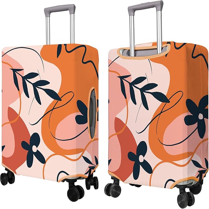 Travel Luggage Cover Suitcase Protector Fits 18-32 Inch Wheel Covers PatternedTravel Related Items Flower Luggage Protector Elastic L