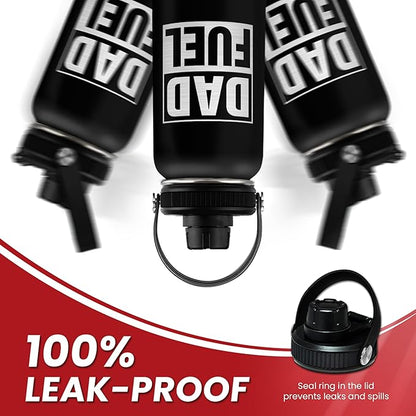 Dad Water Bottle 32oz Stainless Steel Insulated Sports Bottle with Lid, Gifts for Father from Daughter Son, Dad Gifts for Birthday Christmas Fathers Day