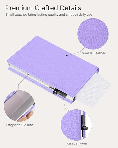 Women's Small Wallet - Sleek & Secure - RFID Blocking Compact Wallet with Slim Lightweight Pop Up Credit Card Holder, Premium Leather Capacity 11+ Cards Plus Cash & ID, Gift for Her