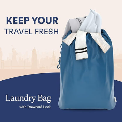 Shacke Premium 5 Packing Cubes Set - Lightweight Mesh Travel Luggage Organizers with Laundry Bag, 5-Piece Suitcase Storage System (Navy)